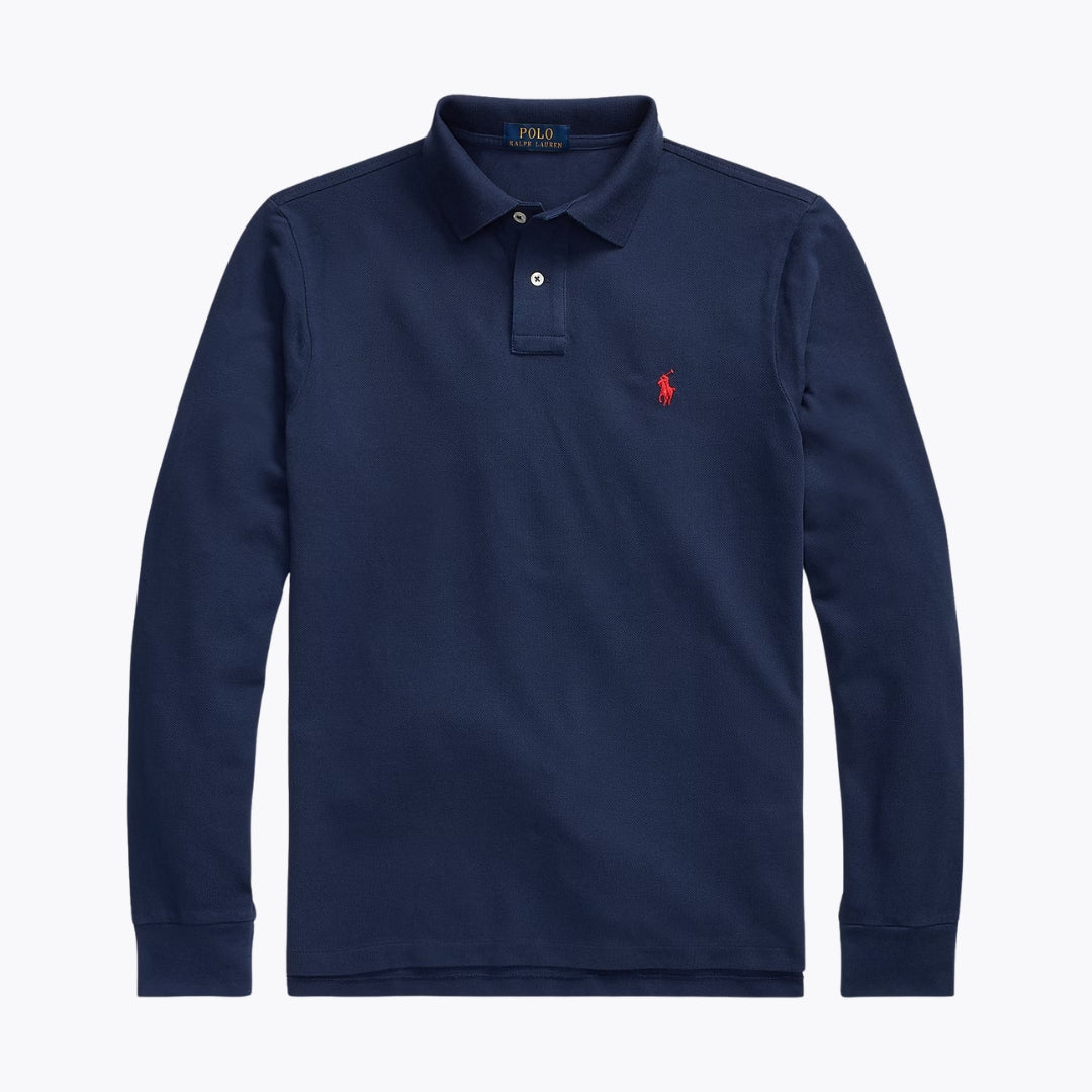 RL Mesh Long-Sleeve Polo Shirt