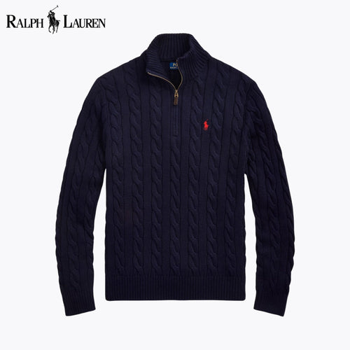 RL Cable-Knit Quarter-Zip Sweater
